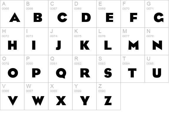 MilanBold uppercase A-Z preview