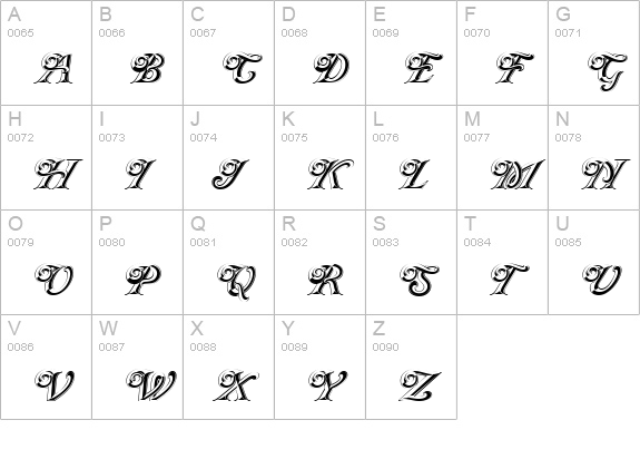 Milano LET uppercase A-Z preview
