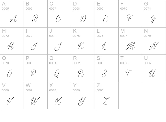Milasian Thin PERSONAL uppercase A-Z preview