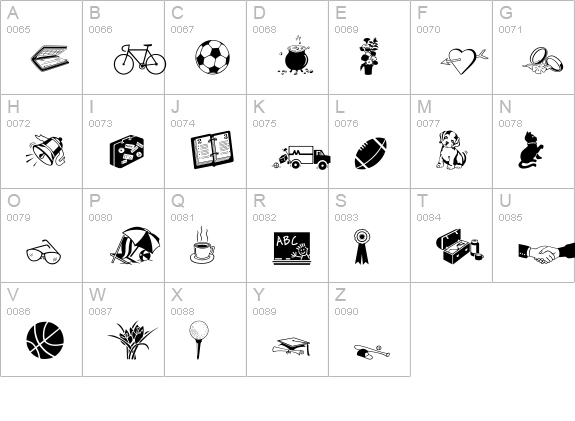 Milestones Regular uppercase A-Z preview