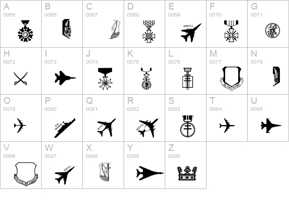 MilitaryPatrioticP01 uppercase A-Z preview