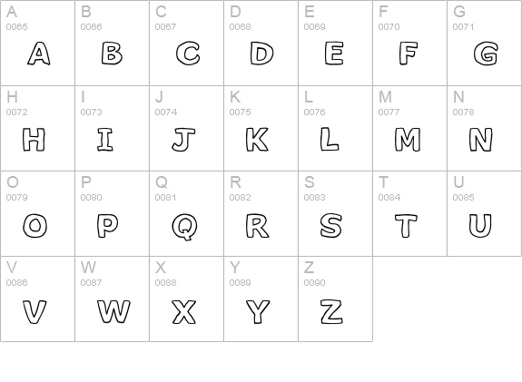 Milk Cocoa (sRB) uppercase A-Z preview