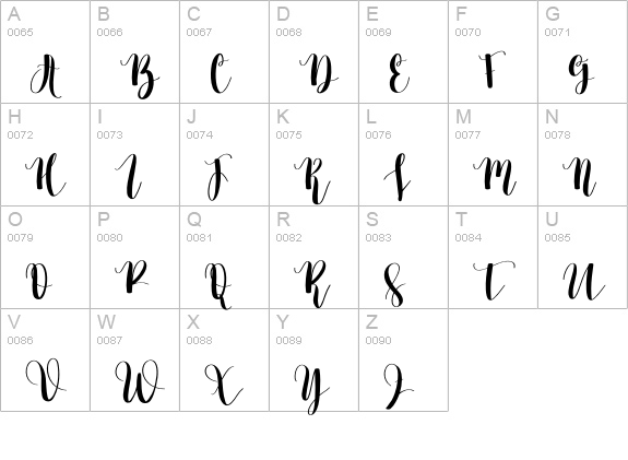 Milkshake uppercase A-Z preview