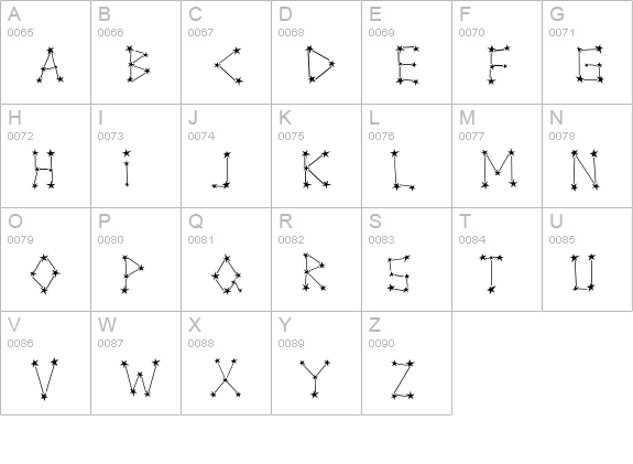 Milky Way uppercase A-Z preview