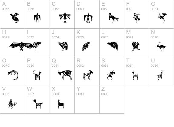 MimbresOne uppercase A-Z preview