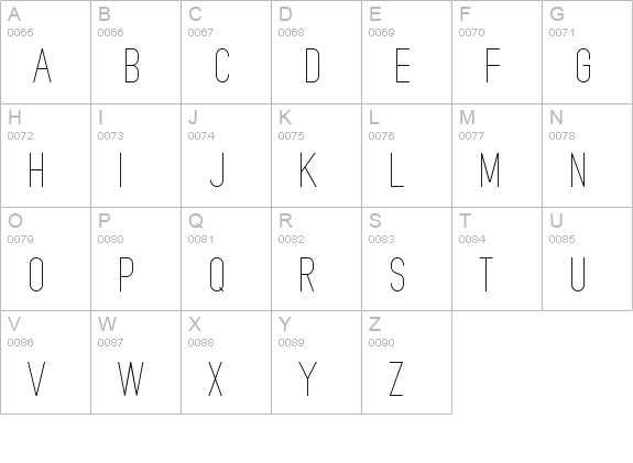 MindBlue Light uppercase A-Z preview