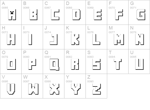 MINECRAFT PE uppercase A-Z preview