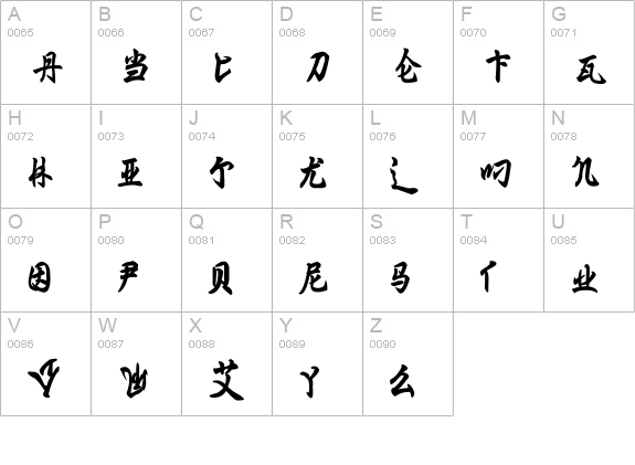 Ming Imperial uppercase A-Z preview