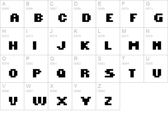 MINI 7 Condensed Bold uppercase A-Z preview