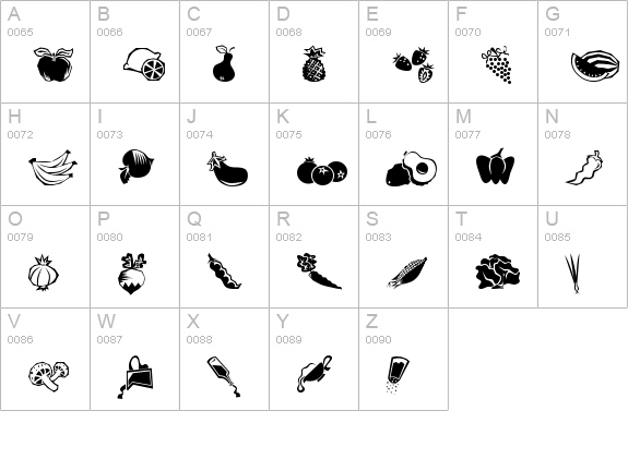 Mini Pics L'il Edibles Regular uppercase A-Z preview