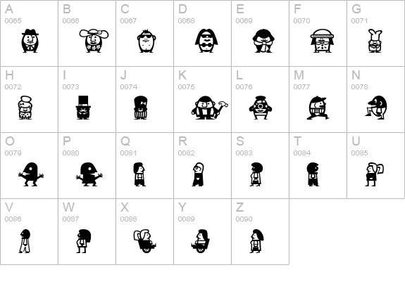 Mini Pics L'il Folks Regular uppercase A-Z preview