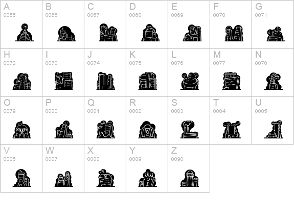 Mini Pics Naked City Night uppercase A-Z preview