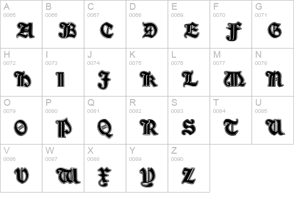 Minim Outline ExtraBold uppercase A-Z preview