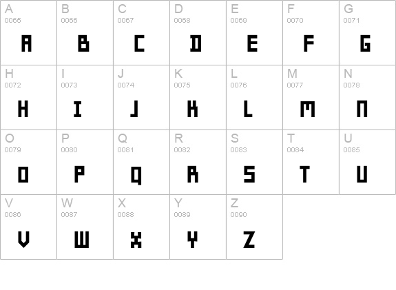 Minimum-ANoir uppercase A-Z preview