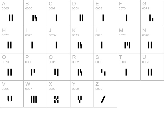 Minimum-BNoirVertical uppercase A-Z preview