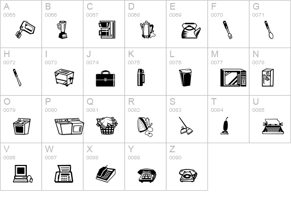 MiniPics-LilStuff uppercase A-Z preview