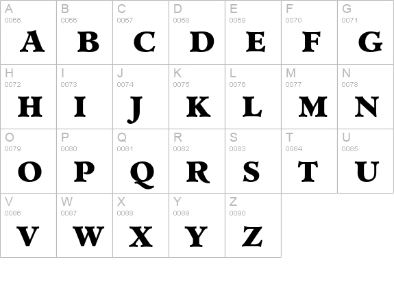 Minister Black uppercase A-Z preview
