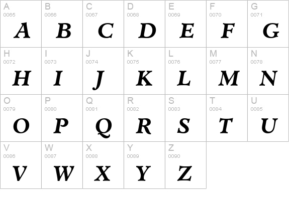 Minister Bold Italic uppercase A-Z preview