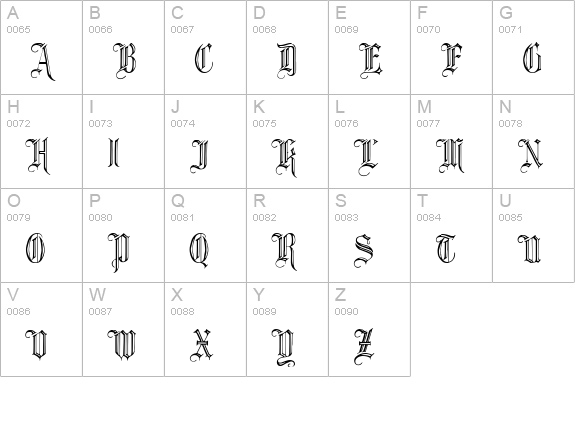 Minster No 2 uppercase A-Z preview