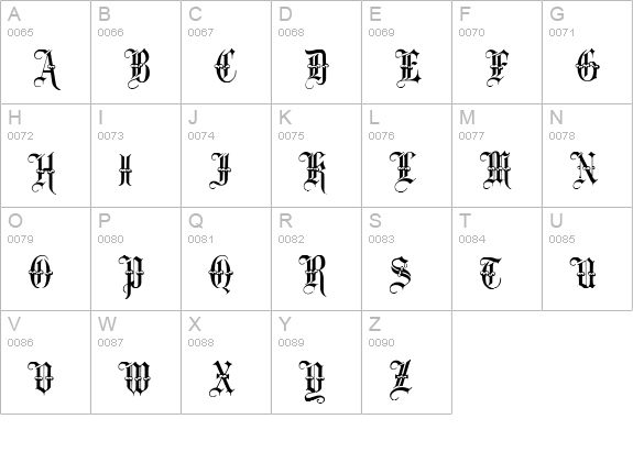 Minster No 3 uppercase A-Z preview