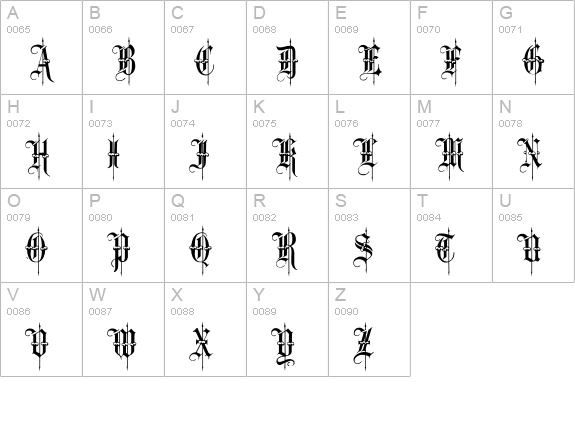 Minster No 4 uppercase A-Z preview