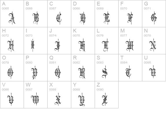 Minster6 uppercase A-Z preview