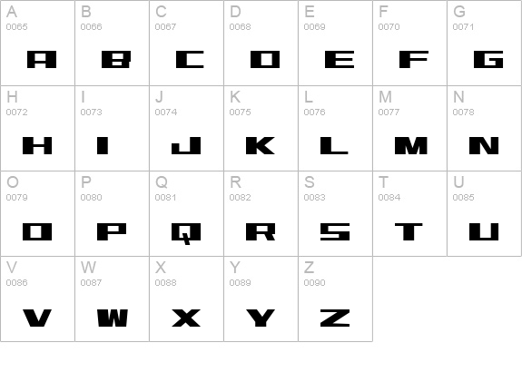 Mirage Eng uppercase A-Z preview