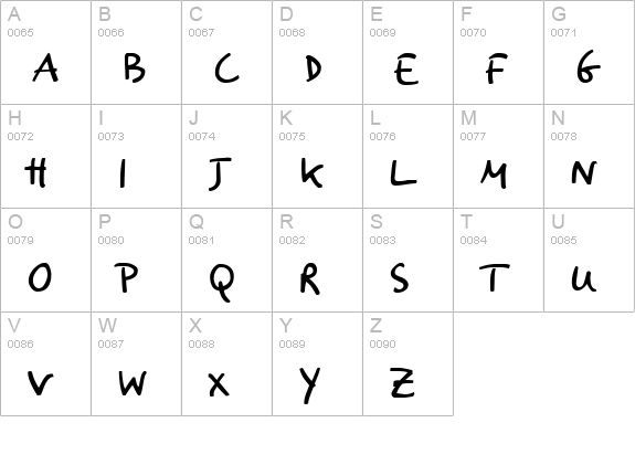 Miranda uppercase A-Z preview