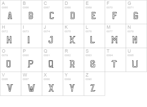 Mirnah Outline uppercase A-Z preview