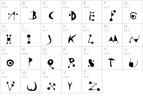 Miro uppercase A-Z preview