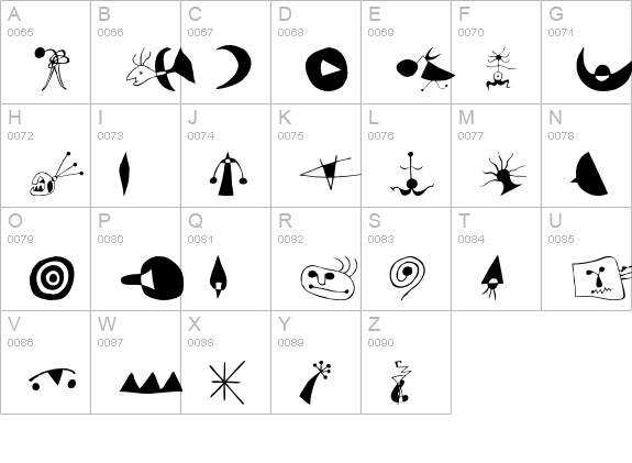 Miro Extras uppercase A-Z preview