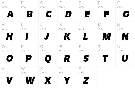 Misce Display SSi Italic uppercase A-Z preview