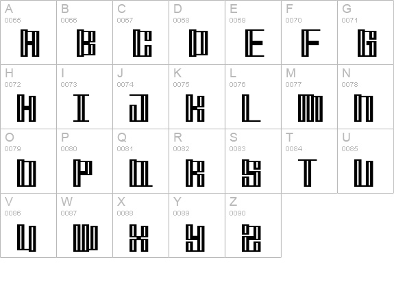 Mischstab Opium River uppercase A-Z preview