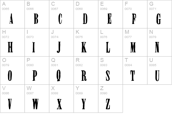 Miserable uppercase A-Z preview