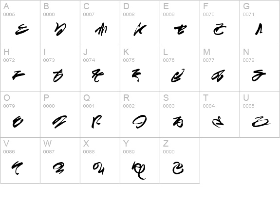 Miskatonic uppercase A-Z preview