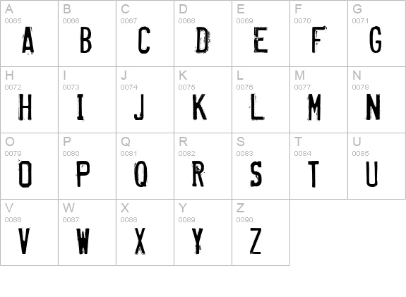 Misproject uppercase A-Z preview
