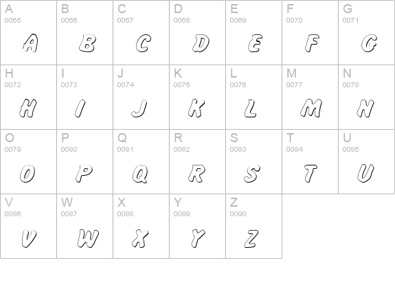 Miss Amanda Shadow Ital uppercase A-Z preview