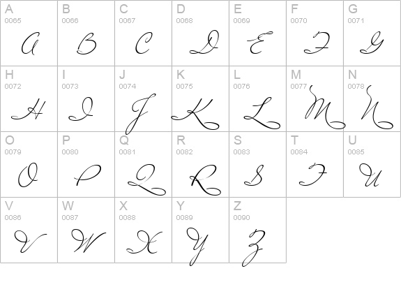 Miss Le Gatees uppercase A-Z preview