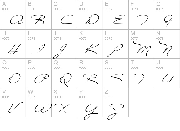 Miss Stanfort uppercase A-Z preview