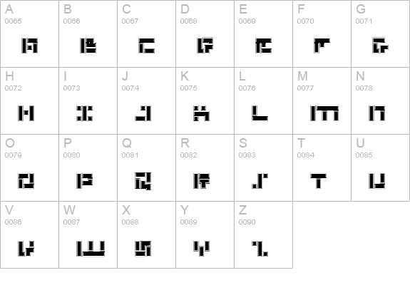 Missile Man Pro uppercase A-Z preview