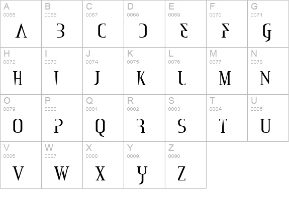 Mississauga uppercase A-Z preview
