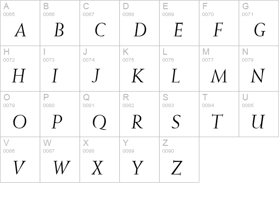 Missive SSi Italic uppercase A-Z preview