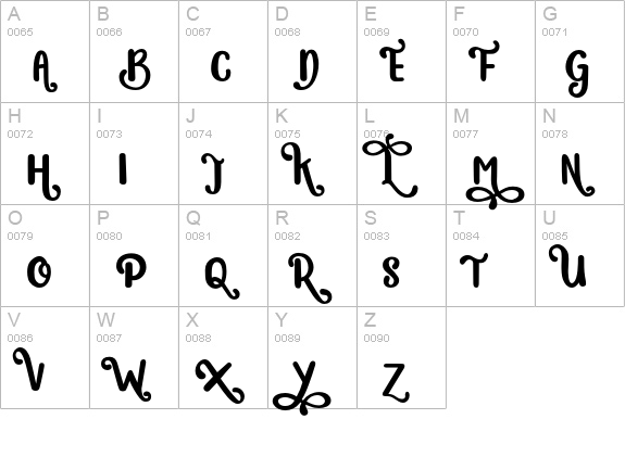Mistaltoe uppercase A-Z preview