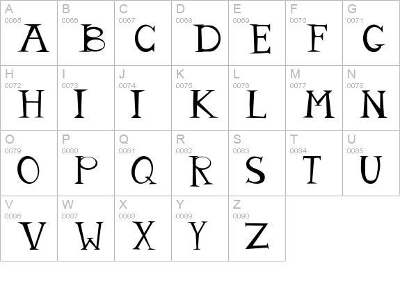 mister_tate uppercase A-Z preview