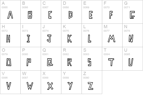 MisterBass hollow uppercase A-Z preview