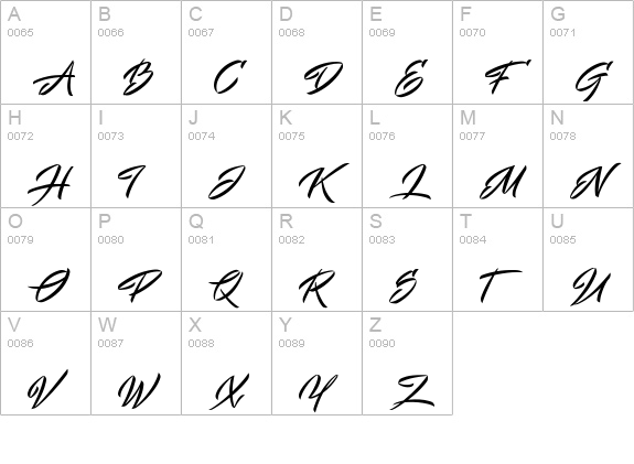Mistuki 1 PERSONAL USE uppercase A-Z preview