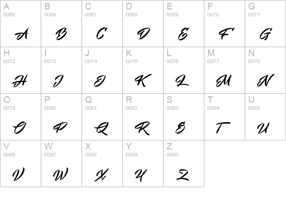 Mistuki 4 PERSONAL USE uppercase A-Z preview