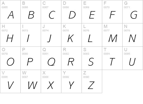 Mixage Italic uppercase A-Z preview