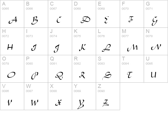 Mocha Normal uppercase A-Z preview