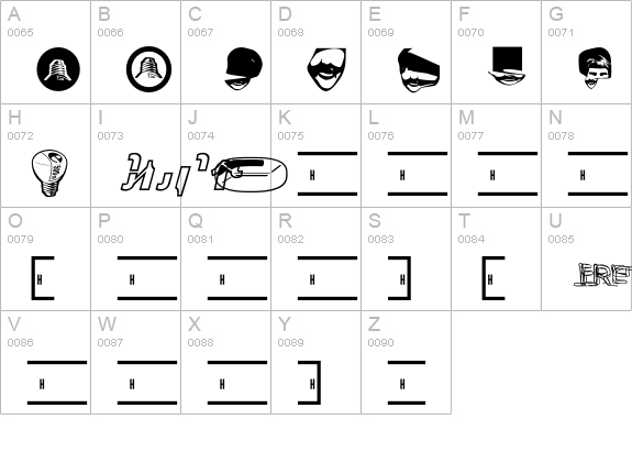 Mode01 uppercase A-Z preview
